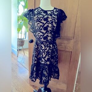 NWT Adelyn Rae Edith black lace dress size Large